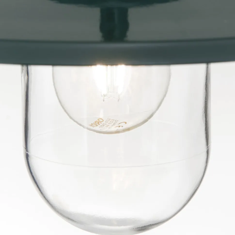 Edward buiten hanglamp, groen, Ø 27,5 cm, aluminium/glas