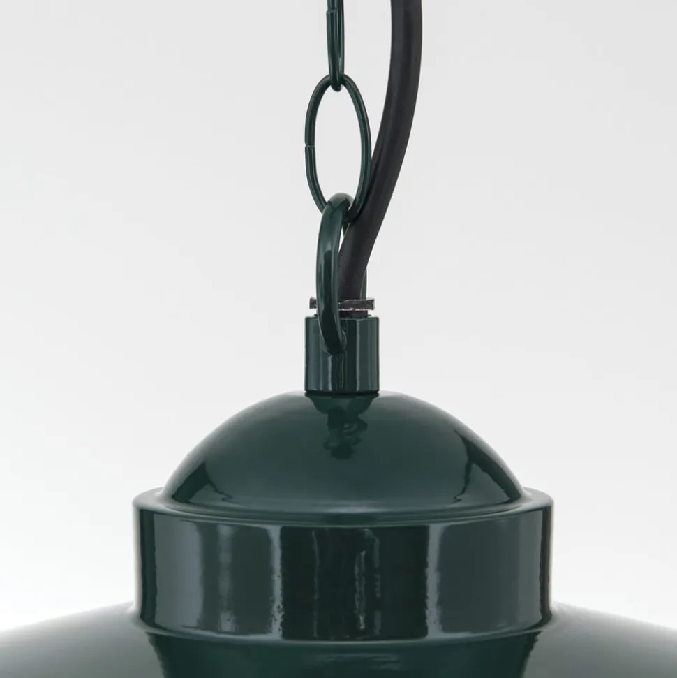 Edward buiten hanglamp, groen, Ø 27,5 cm, aluminium/glas