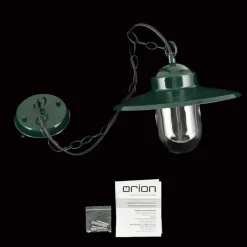 Edward buiten hanglamp, groen, Ø 27,5 cm, aluminium/glas