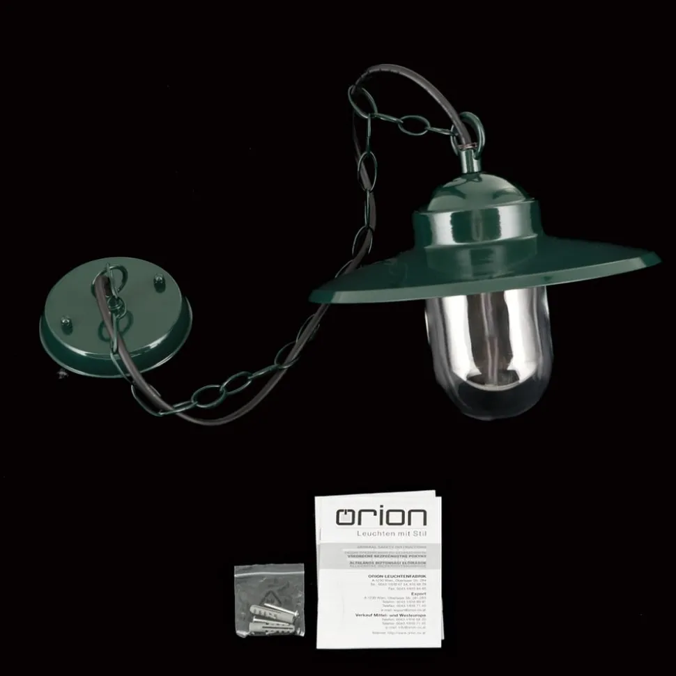 Edward buiten hanglamp, groen, Ø 27,5 cm, aluminium/glas