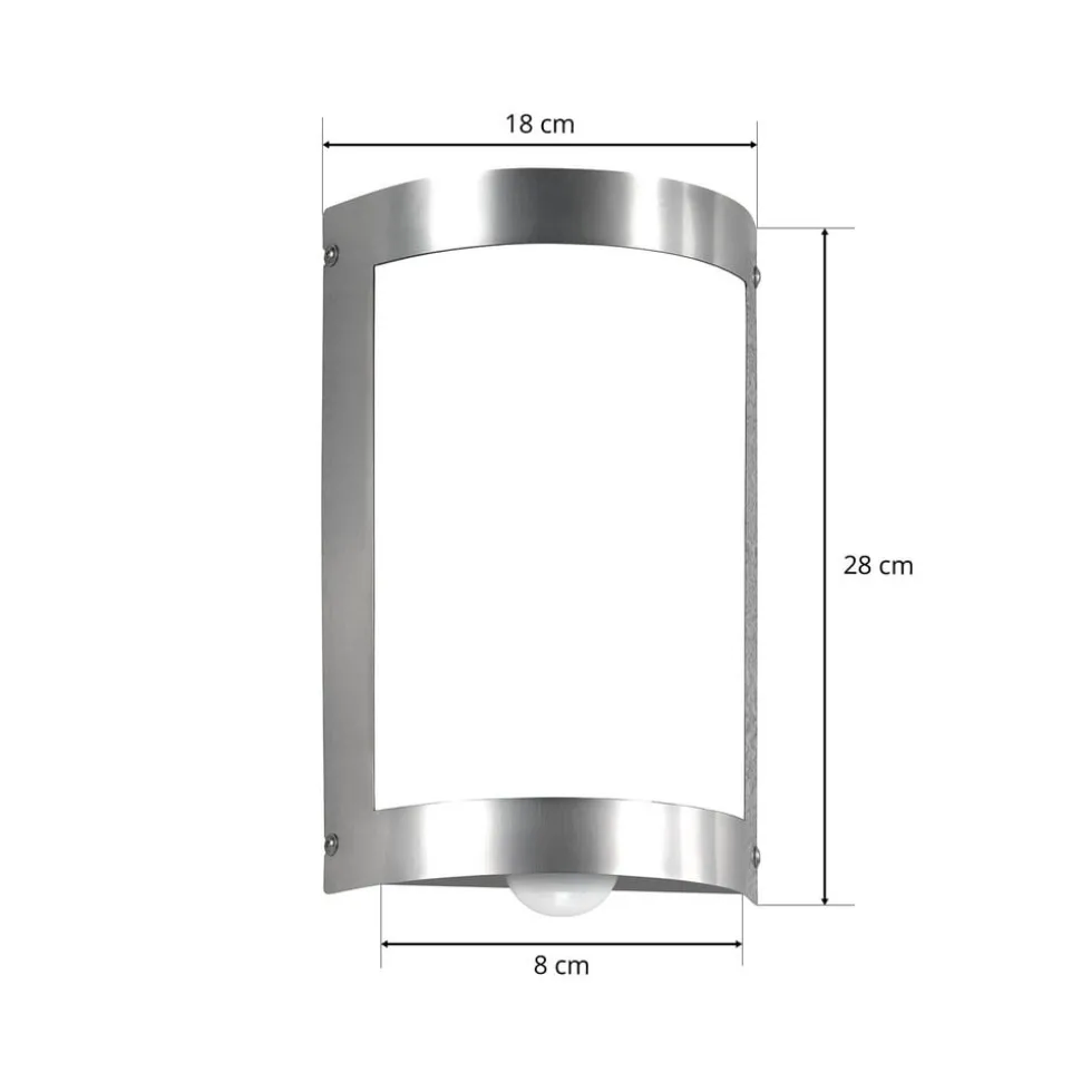 Eenvoudige buitenwandlamp Marco 3, met sensor