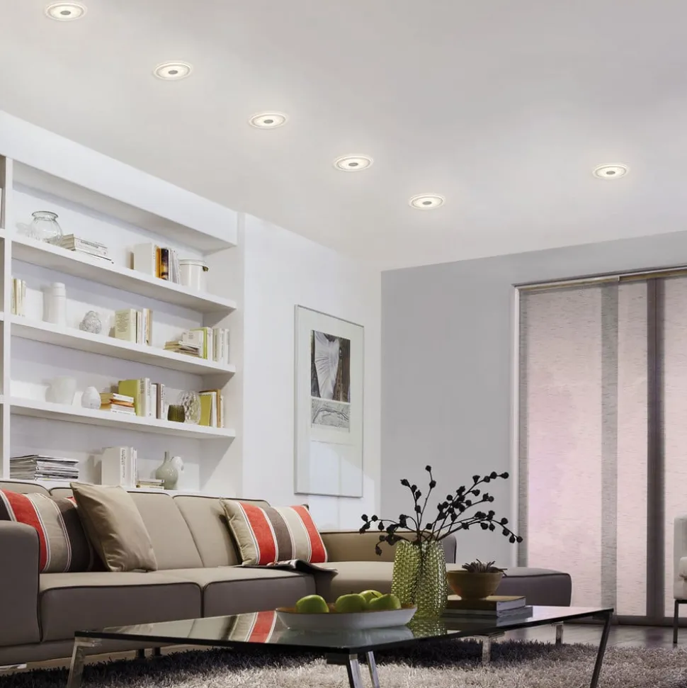 Eenvoudige led-inbouwspot Whirl, 3-delige set