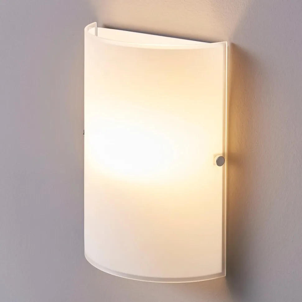 Eenvoudige wandlamp Giulia uit mat glas