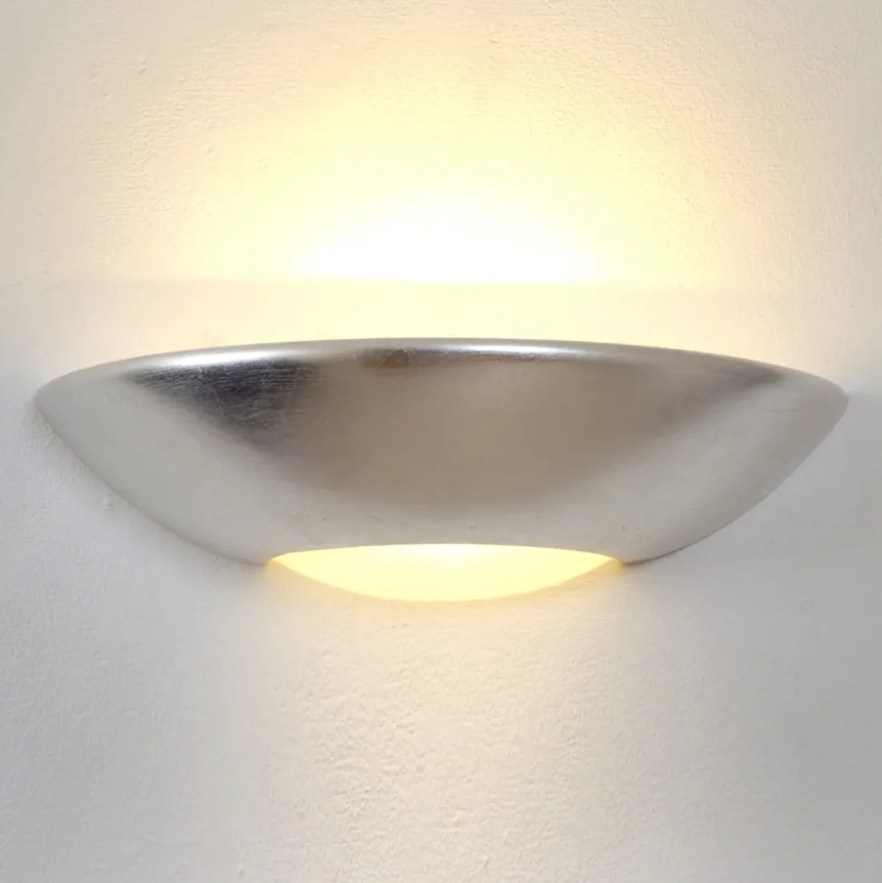 Eenvoudige wandlamp Matteo zilver