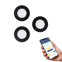 EGLO connect Fueva-Z inbouwlamp 3 per set zwart