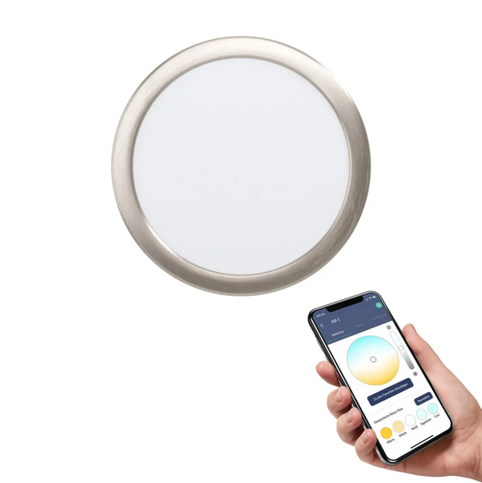 EGLO connect Fueva-Z inbouwlamp 21,6cm nikkel