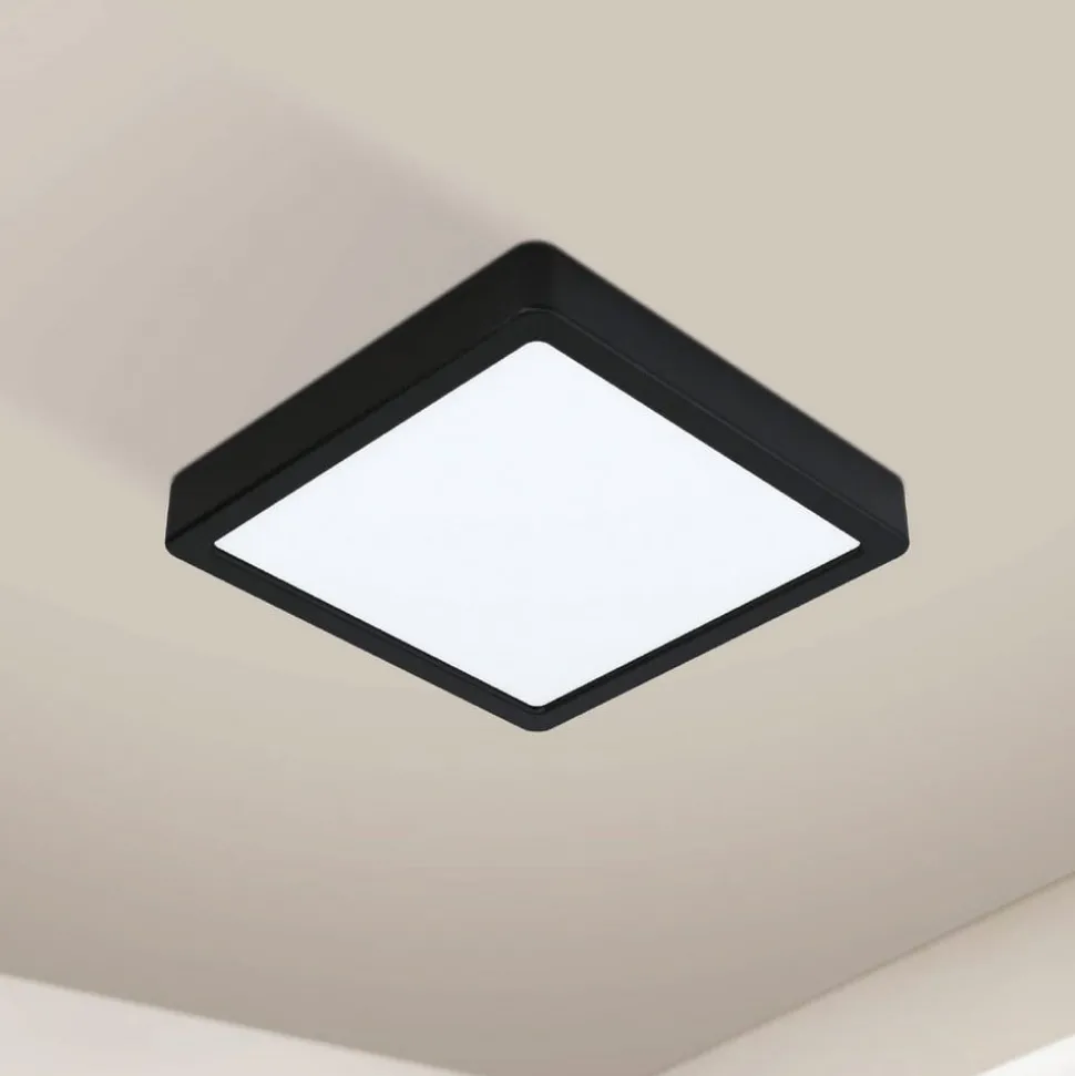 EGLO connect Fueva-Z plafondlamp 21x21cm zwart