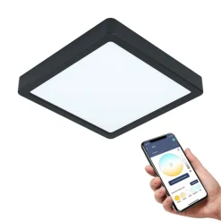 EGLO connect Fueva-Z plafondlamp 21x21cm zwart