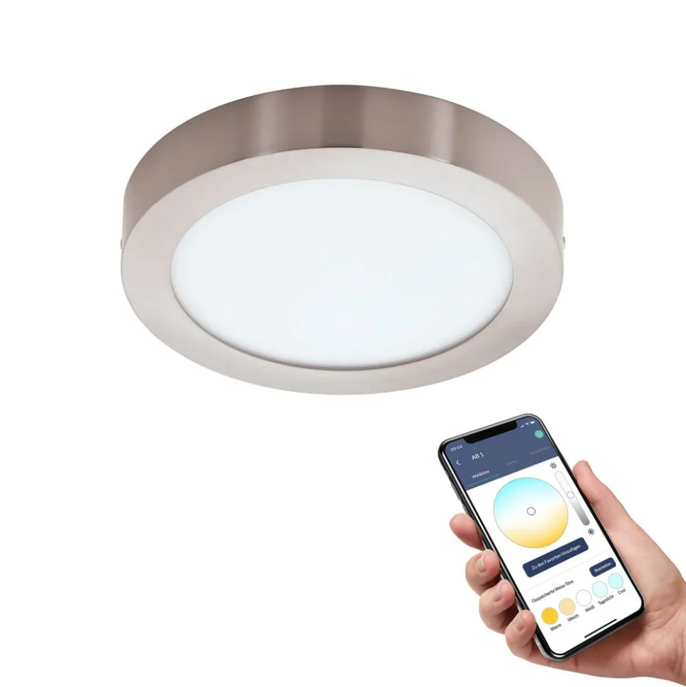 EGLO connect Fueva-Z plafondlamp, Ø 21cm nikkel