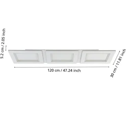 EGLO connect LED plafondlamp Padrogiano-Z 3-lamps, 120 x 30 cm