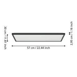 EGLO connect LED plafondlamp Rovito-Z, zwart, 57 x 30 cm