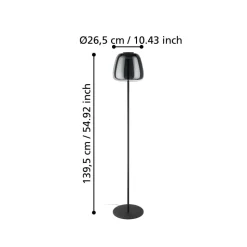 EGLO connect LED vloerlamp Alfero-Z, RGB, CCT, zwart