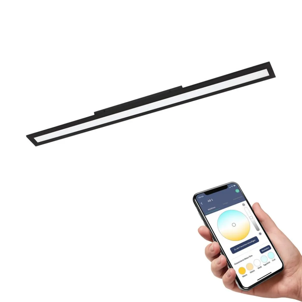 EGLO connect-z LED plafondlamp, 120x10cm, zwart
