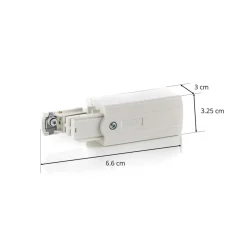 Eindvoeding rechts voor stroomrail Noa wit