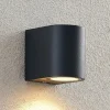 ELC buitenwandlamp Fijona, rond, 8,1 cm, grijs, aluminium