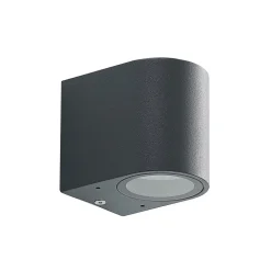 ELC buitenwandlamp Fijona, rond, 8,1 cm, grijs, aluminium