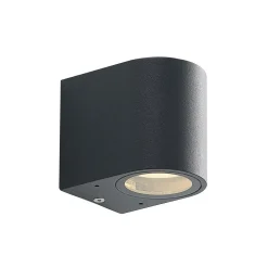 ELC buitenwandlamp Fijona, rond, 8,1 cm, grijs, aluminium