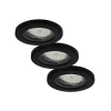 ELC Delfan LED badkamer-inbouwlampen 3 stuks zwart