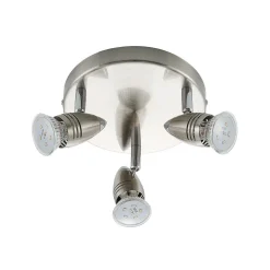 ELC Kalean plafondspot, nikkel, 3-lamps