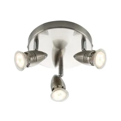 ELC Kalean plafondspot, nikkel, 3-lamps