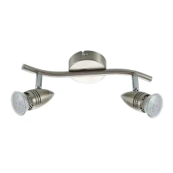 ELC Kalean plafondspot, nikkel, 2-lamps