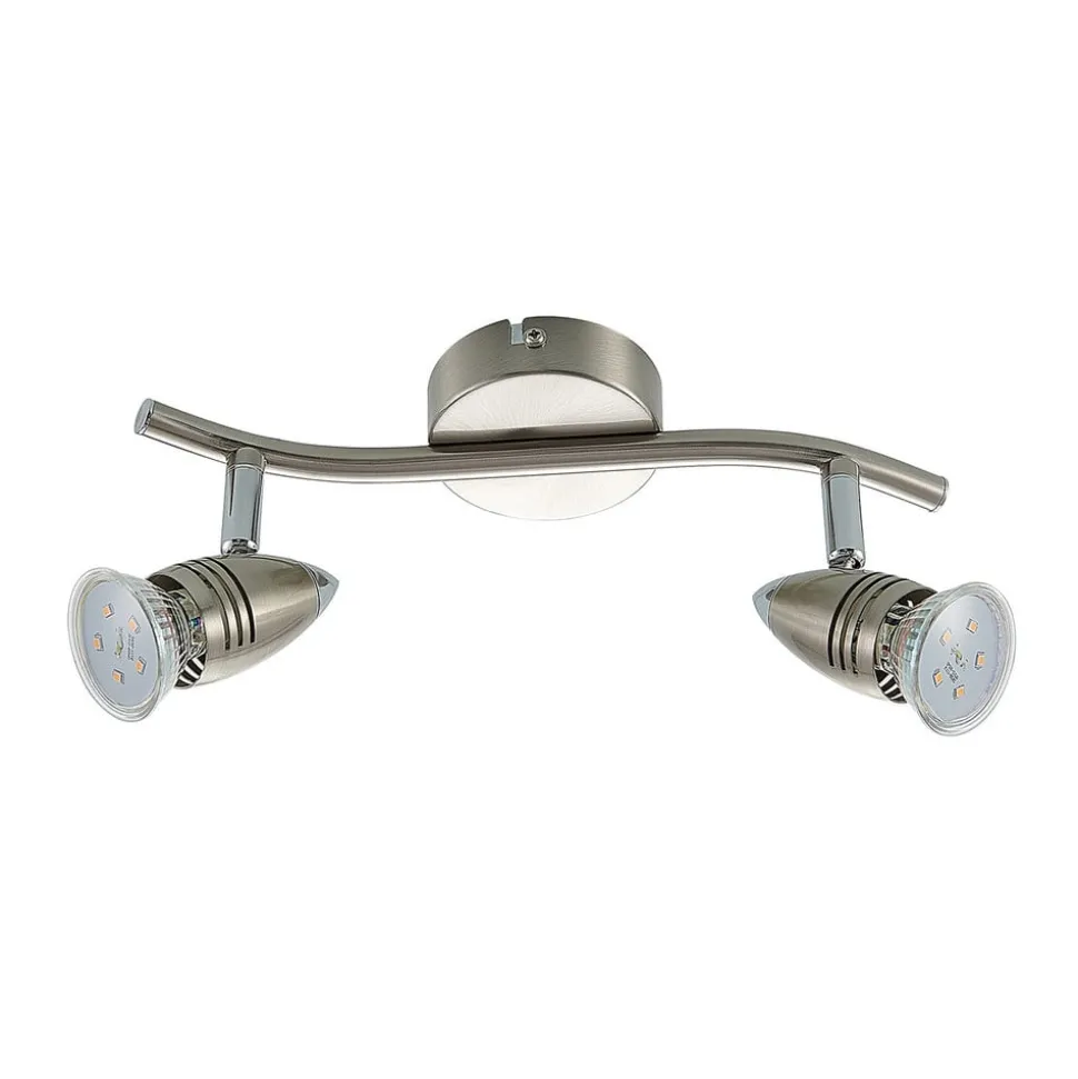 ELC Kalean plafondspot, nikkel, 2-lamps