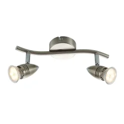 ELC Kalean plafondspot, nikkel, 2-lamps