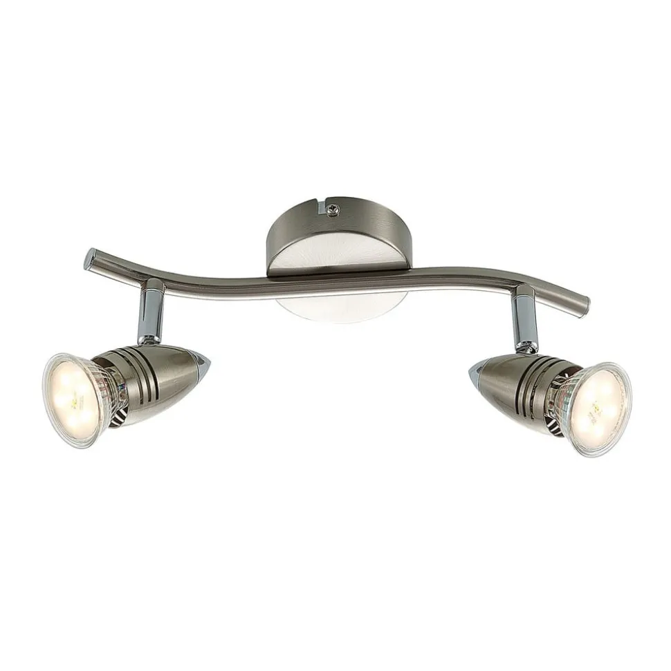 ELC Kalean plafondspot, nikkel, 2-lamps