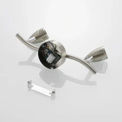 ELC Kalean plafondspot, nikkel, 2-lamps