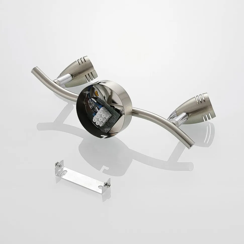 ELC Kalean plafondspot, nikkel, 2-lamps