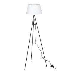 ELC vloerlamp vloerlamp, stoffen kap, wit