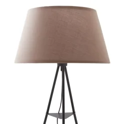 ELC vloerlamp vloerlamp, stoffen kap, bruin