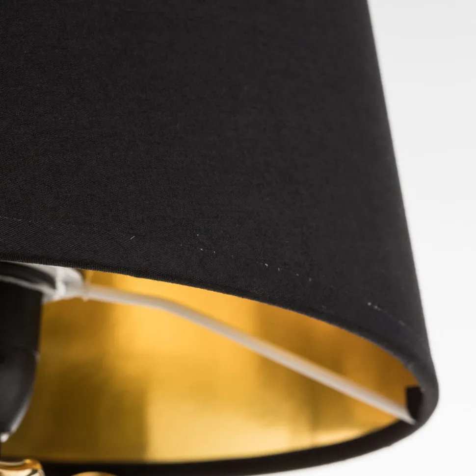 Elegante keramische tafellamp Pineapple goud-zwart