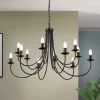 Elegante kroonluchter GARDA, landhuisstijl 12-l.