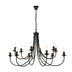 Elegante kroonluchter GARDA, landhuisstijl 12-l.