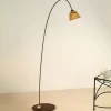 Elegante vloerlamp SNAIL 1-lichts ijzer bruin-goud