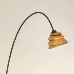 Elegante vloerlamp SNAIL 1-lichts ijzer bruin-goud