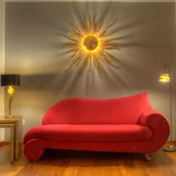 Elegante vloerlamp SNAIL 1-lichts ijzer bruin-goud