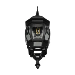 Elvo buitenwandlamp, fitting onderaan, mat zwart