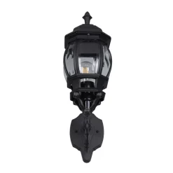 Elvo buitenwandlamp, fitting boven, mat zwart