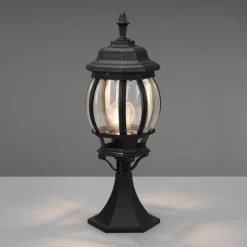 Elvo sokkellamp, mat zwart, hoogte 49 cm, aluminium