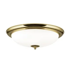 Empire plafondlamp, Ø 48 cm, goud, mat opaalglas
