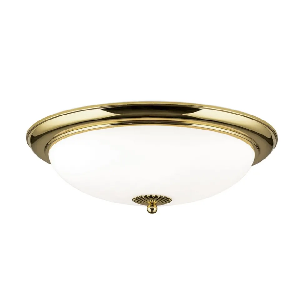 Empire plafondlamp, Ø 48 cm, goud, mat opaalglas
