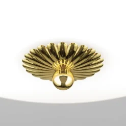 Empire plafondlamp, Ø 48 cm, goud, mat opaalglas