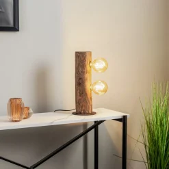 Envostar Beam tafellamp 2-lamps dennenhout donker