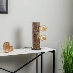 Envostar Beam tafellamp 2-lamps dennenhout donker