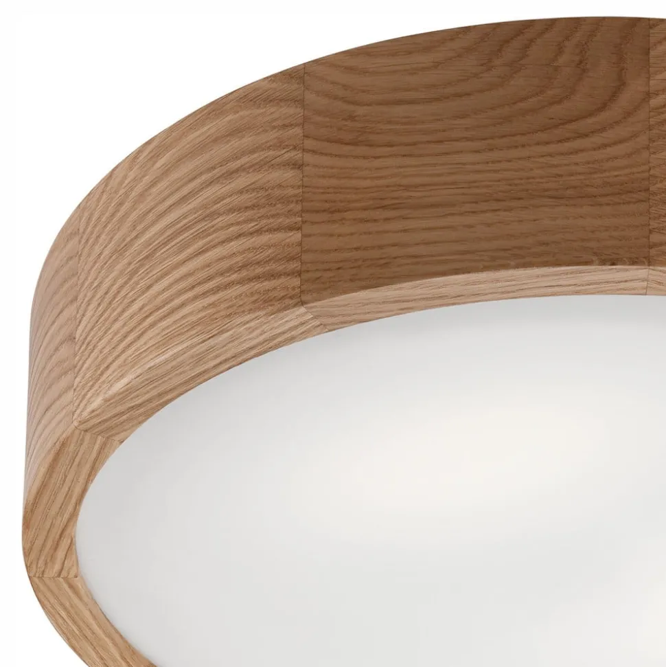 Envostar Caspian plafondlamp, Ø 37 cm, IP54, eiken