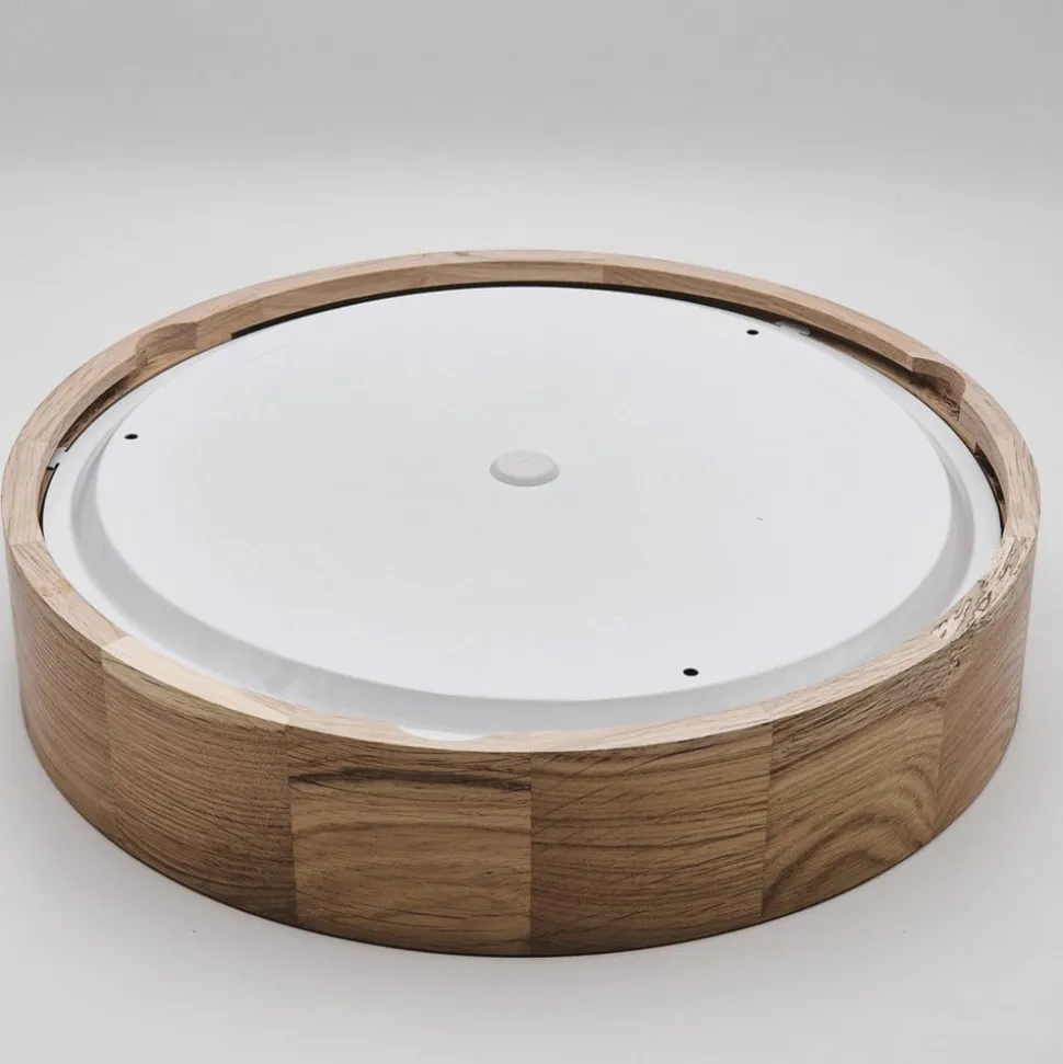 Envostar Caspian plafondlamp, Ø 37 cm, IP54, eiken