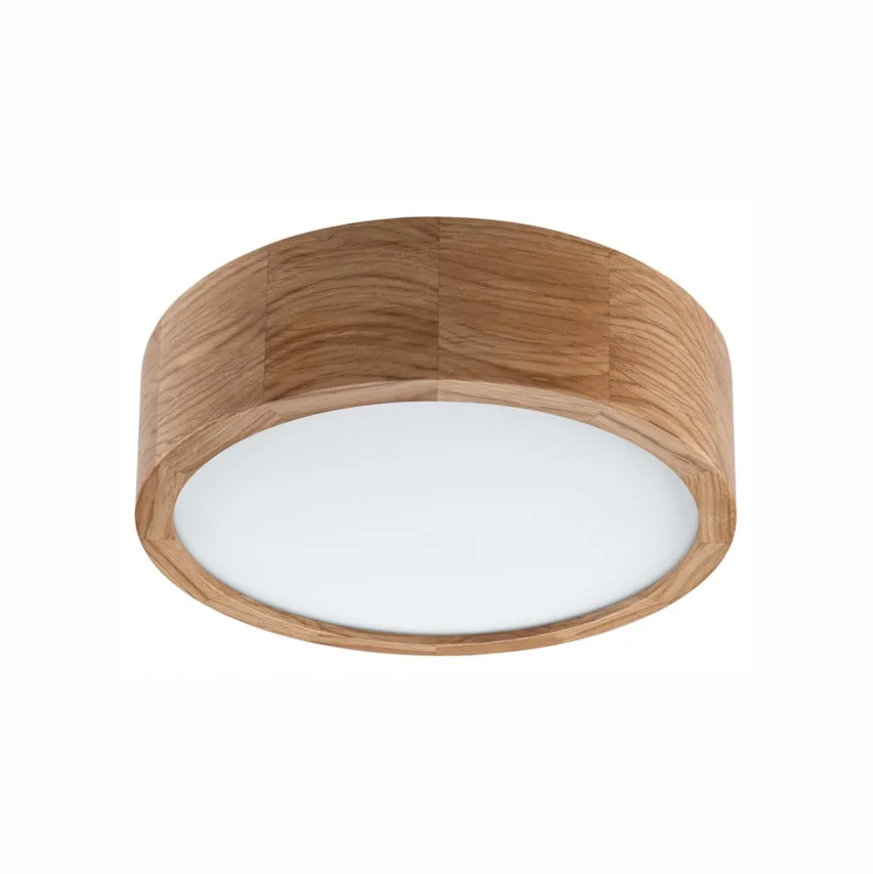 Envostar Caspian plafondlamp, Ø 27 cm, IP54, eiken