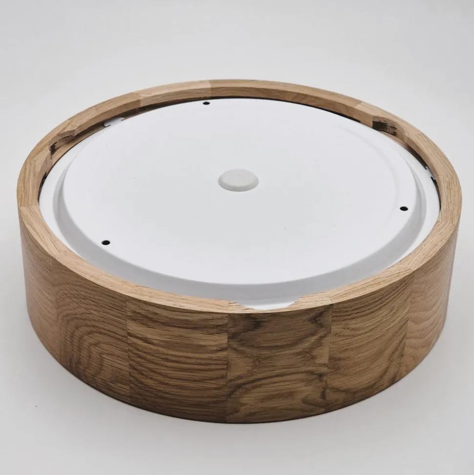 Envostar Caspian plafondlamp, Ø 27 cm, IP54, eiken